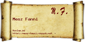 Mesz Fanni névjegykártya