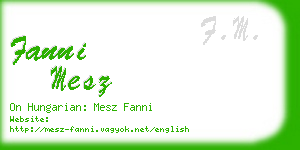 fanni mesz business card